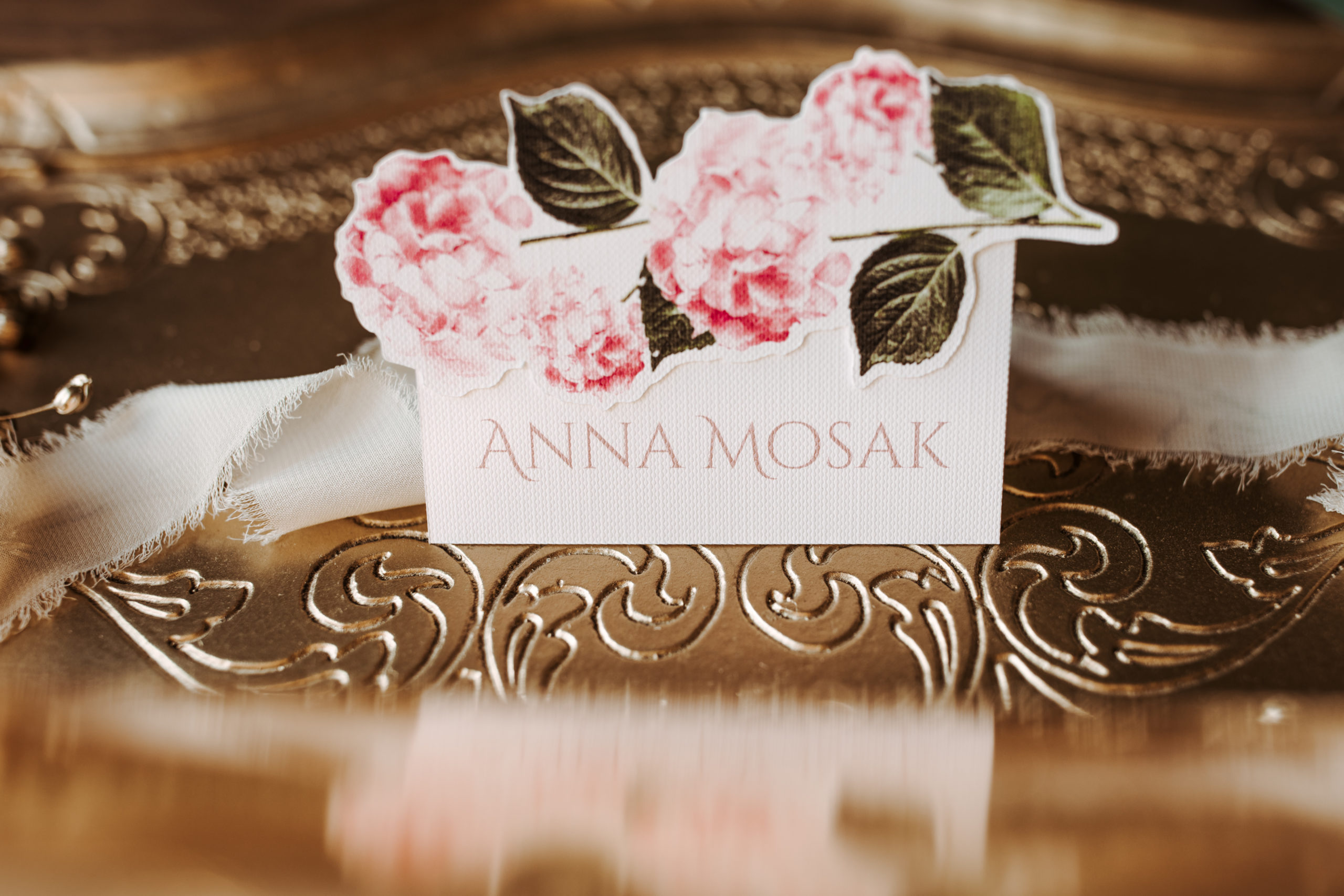 Winietki składane z kwiatem